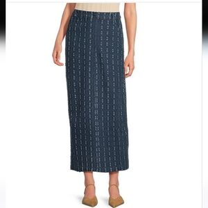 Skies Are Blue Distressed Denim Maxi Skirt Large